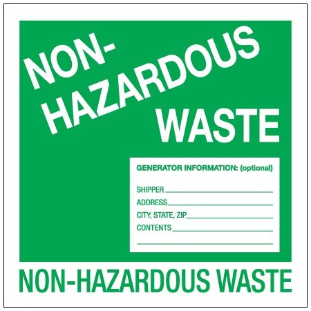 Bsc Preferred 6 x 6'' - ''Non-Hazardous Waste'' Labels BUY00029685